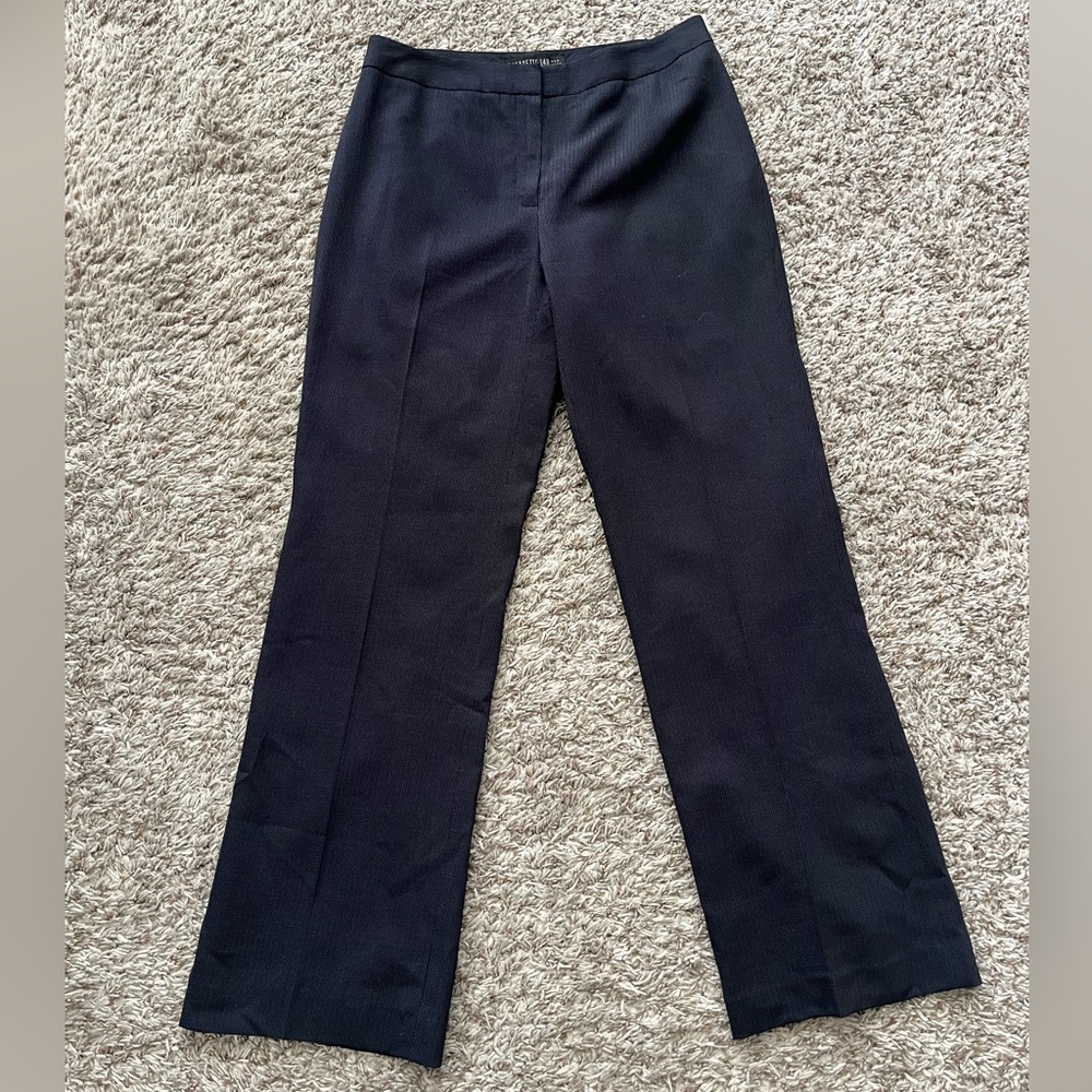 Lafayette 148 New York Navy Stitching Straight Leg Dress Pants Women's Size 6P